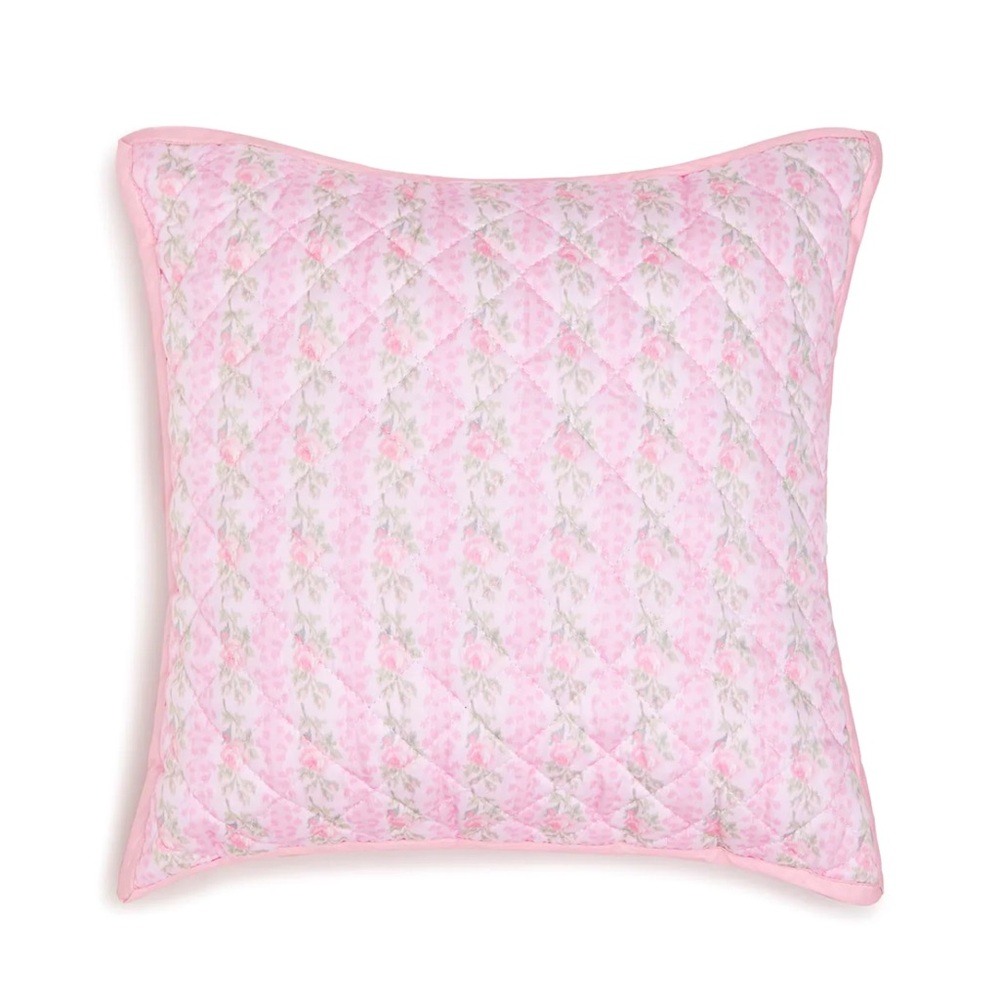 LoveShackFancy Pink Floral Accent Pillow